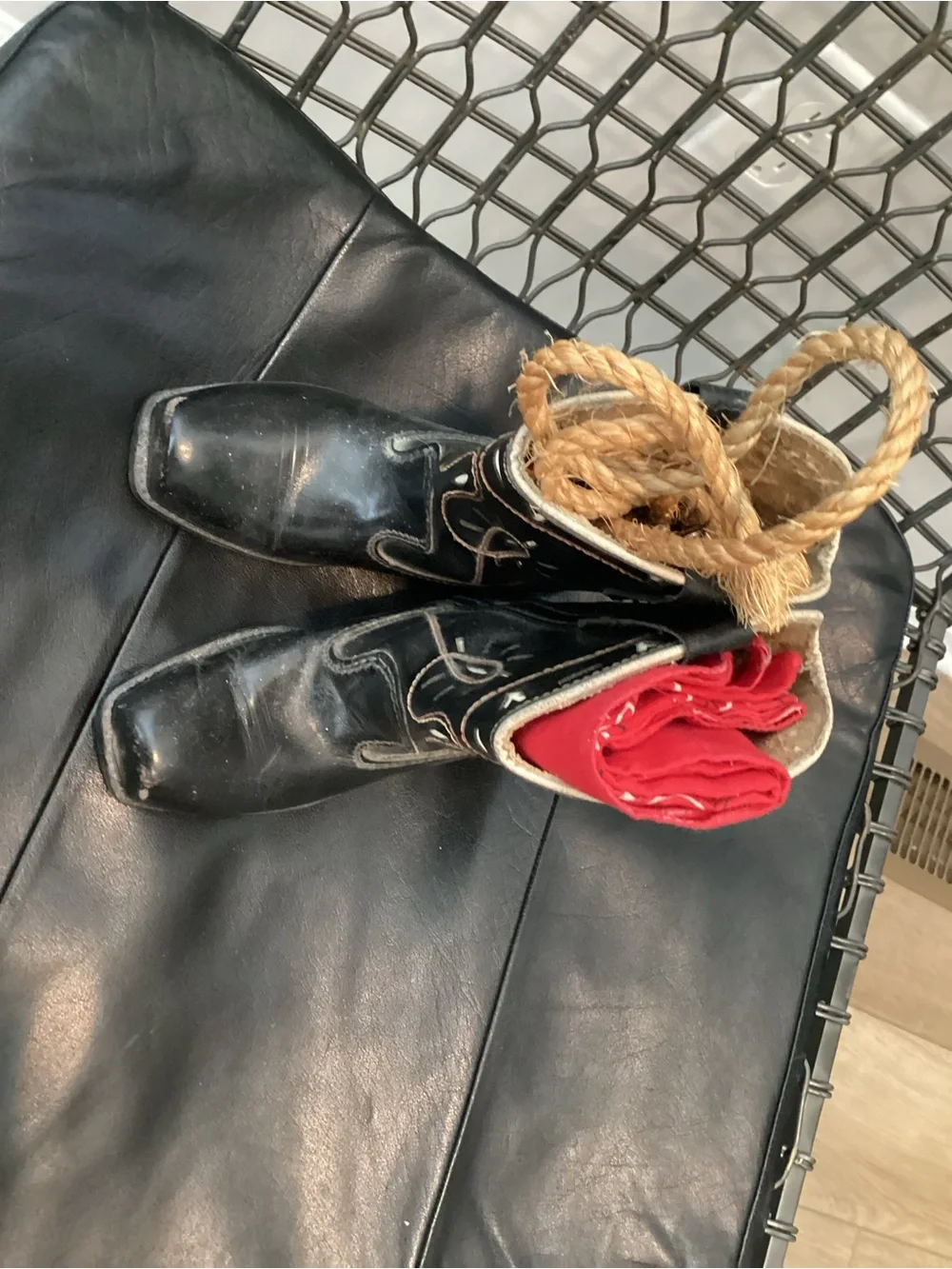 Vtg. 19668-1970 “Texas Brand” Boot Co. children’s boots. Black leather with